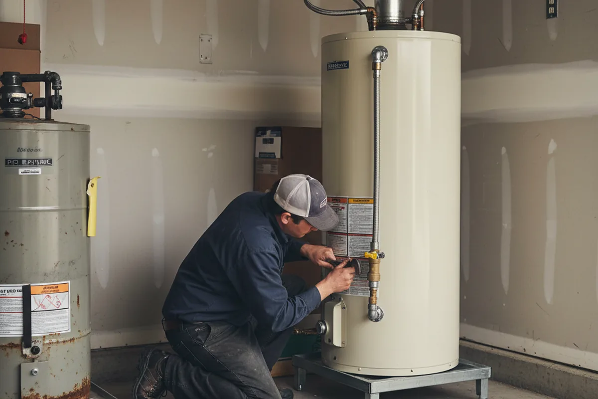 Water heater and shutoff valve replacement in Hiram